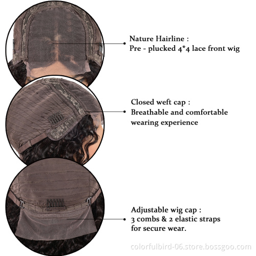 HLN Brazilian hair raw virgin cuticle aligned human hair wigs 4x4 HD lace closure wigs human hair Water Wave wig